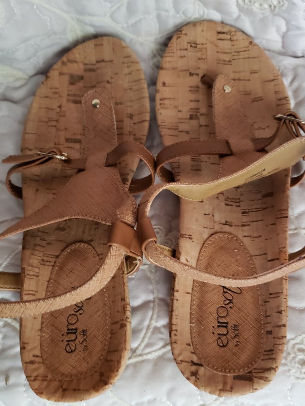 EUC EUROSOFT MARLENE thong sandals cork soles (8.5)